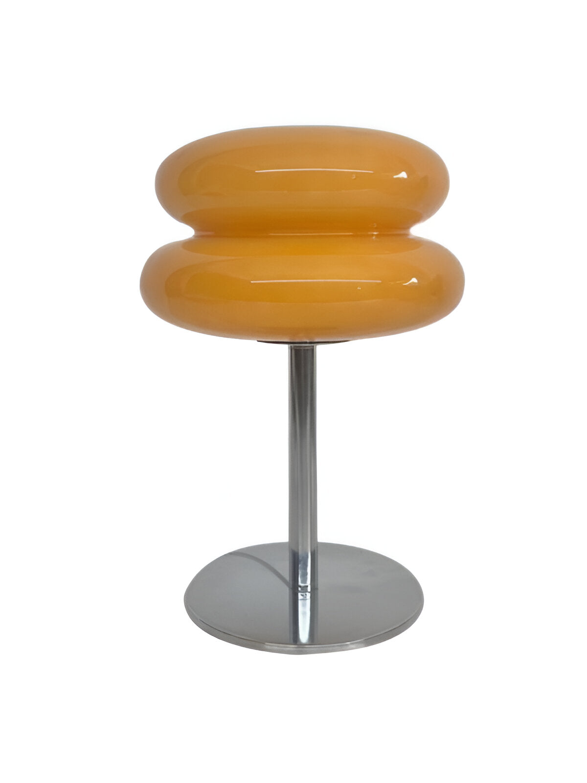 Glass Mushroom Table Lamp With Metal Base