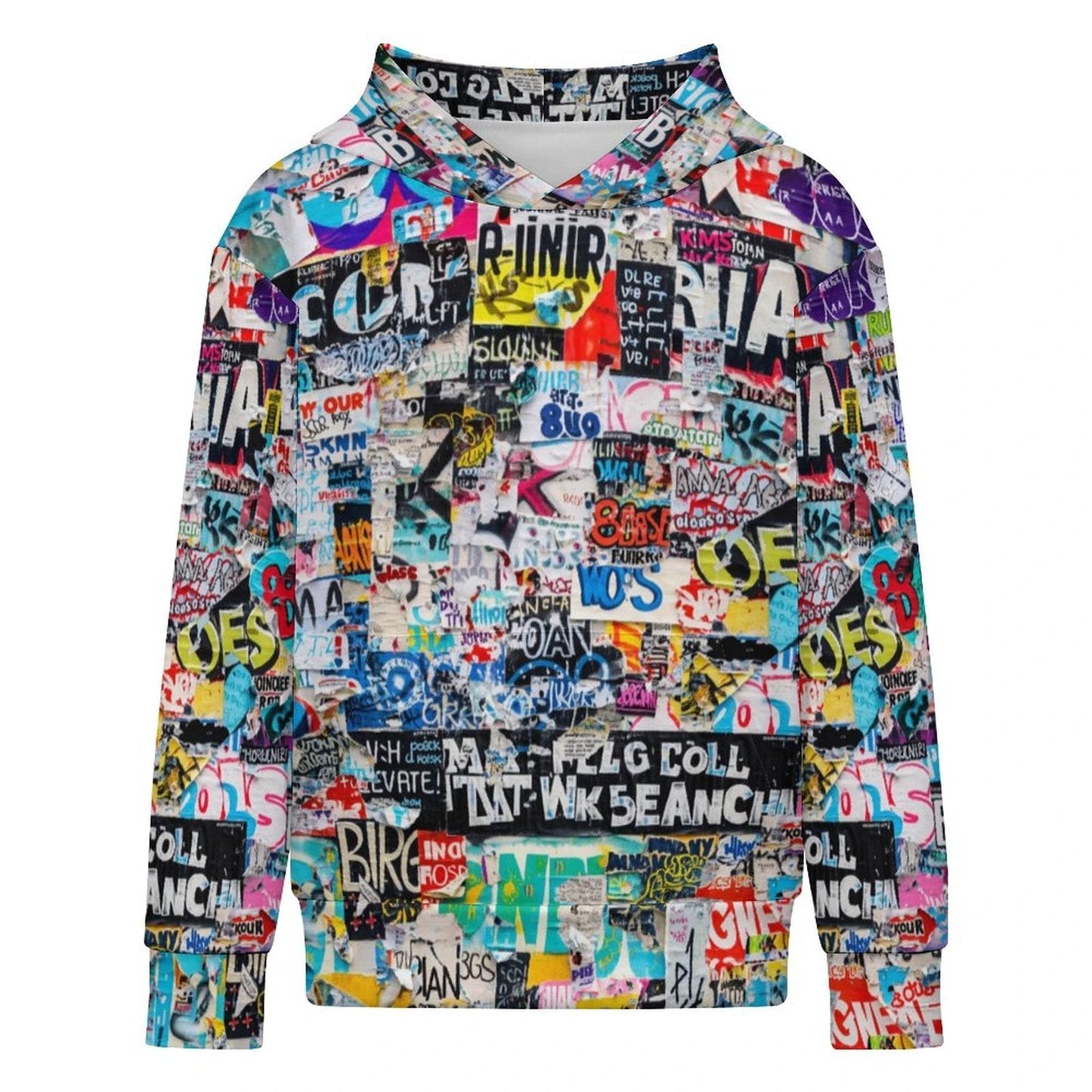 Mini Maximalist AOP Kids Hoodie | 230gsm Terylene Children's Sweatshirt — Bold Print, No-Drawstring Safety Design
