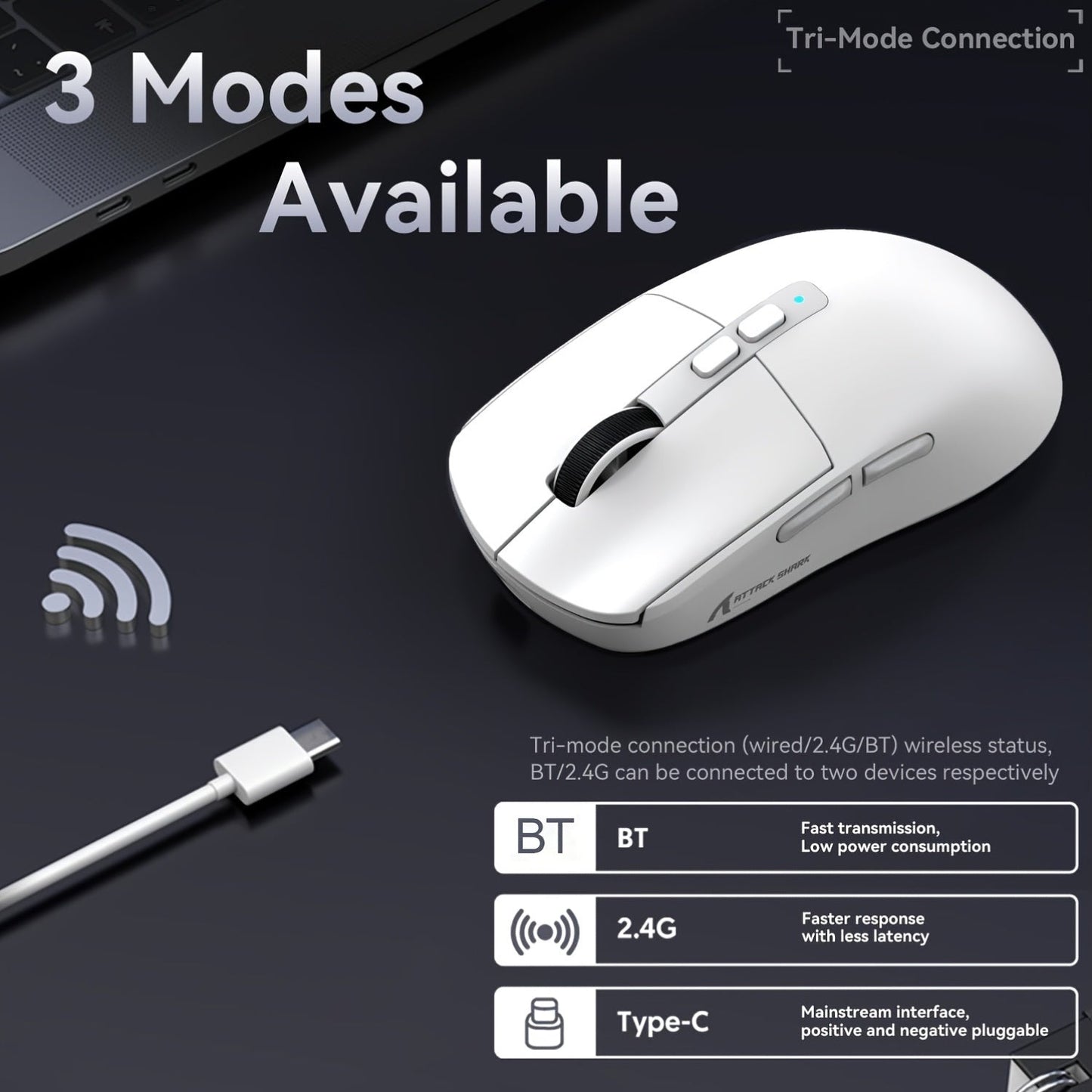 ATTACK SHARK X6 49g Superlight Wired/Wireless Gaming Mouse - WIC0