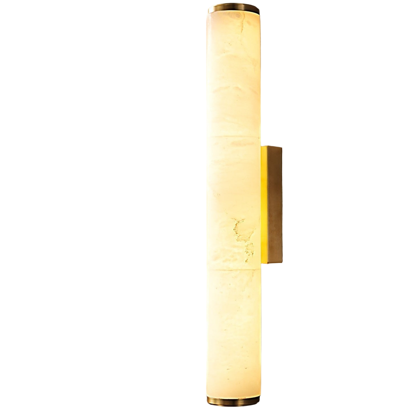 Minimalist Marble Tube Wall Light With Rectangular Backplate
