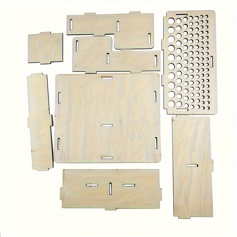 Beige Wooden Craft Organizer Box - SCI0