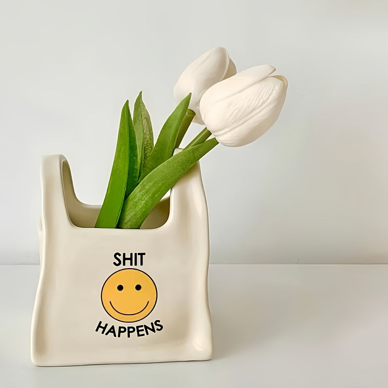 Ceramic Tote Bag Design Desk Organizer - M2DC