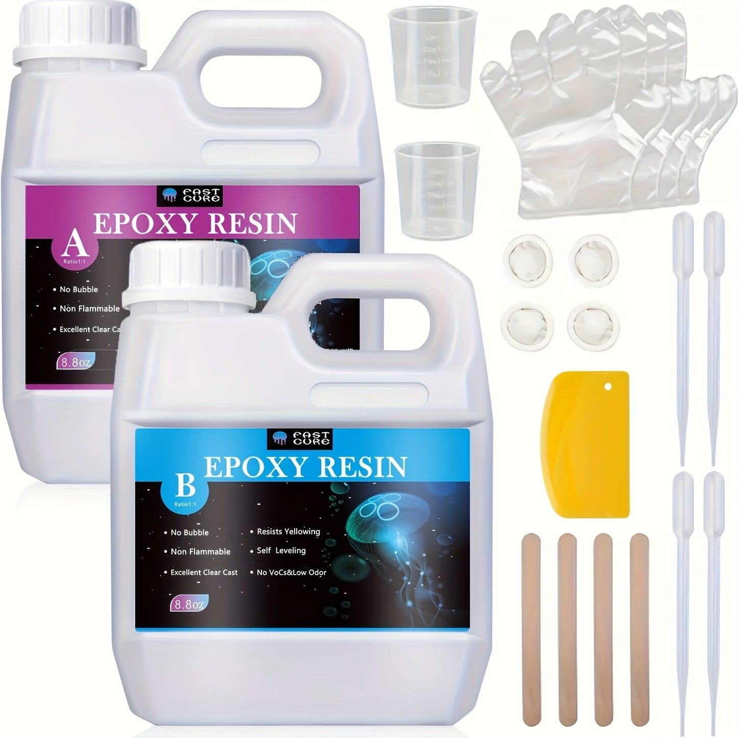 Epoxy Resin Kit Easy Mix BubbleFree UV Protected-4OXM