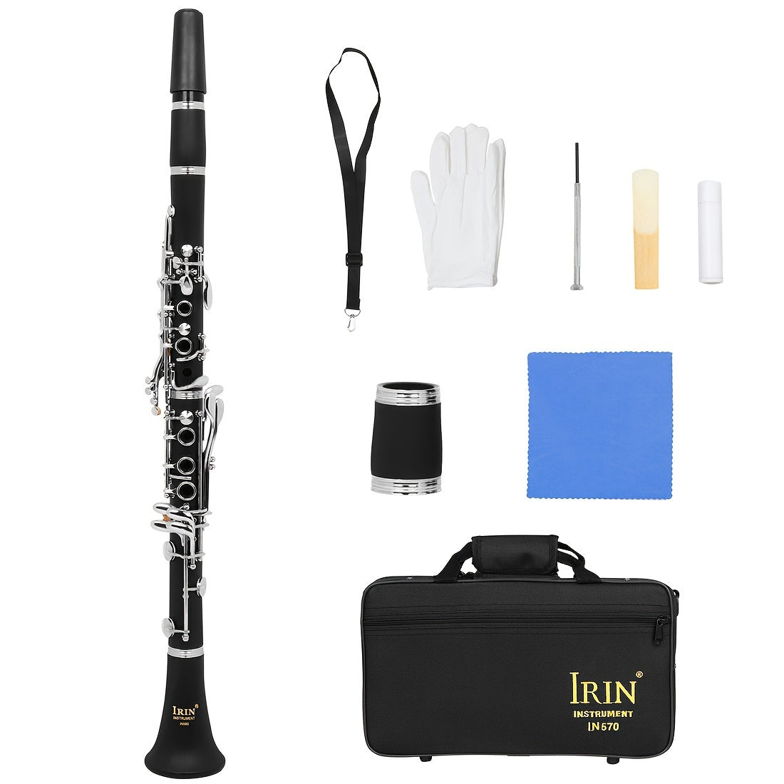 IRIN IN570 BFlat Clarinet 17Key Includes Case  Accessories-0CCG