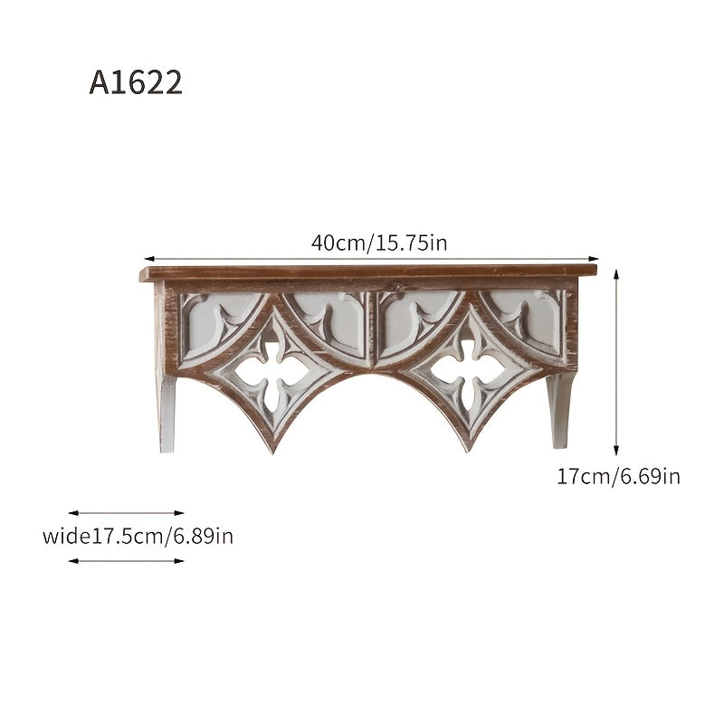 Vintage-Inspired Wooden Wall Shelf - R2NK