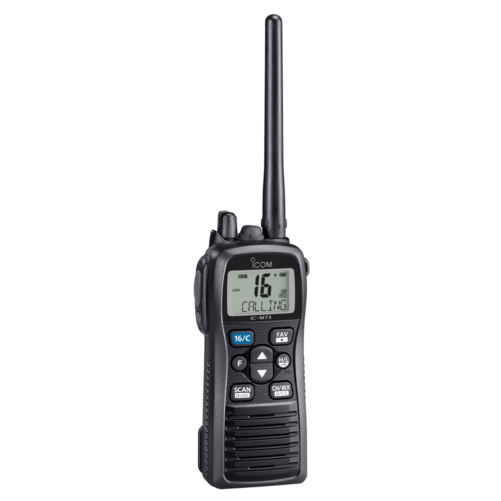 Icom IC-M73 PLUS Handheld VHF Marine Radio w/Active Noise Cancelling  Voice Recording - 6W [M73 PLUS 71 USA]
