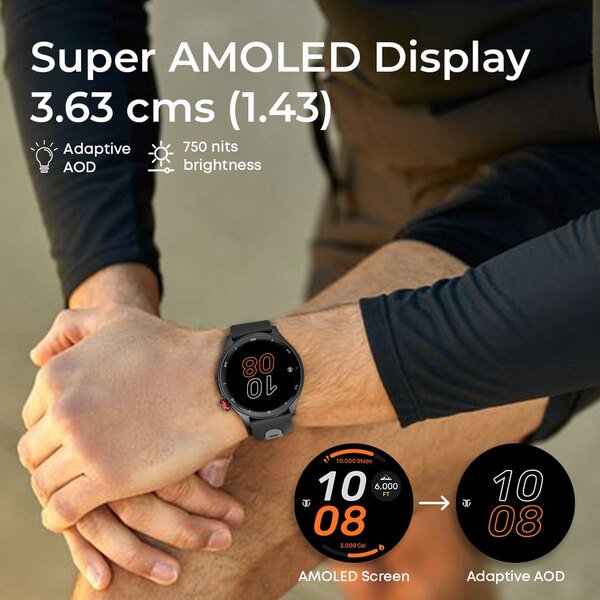 Titan Celestor GPS 3.6 CM AMOLED AOD Piezoelectric Crown Black Eclipse - Blue