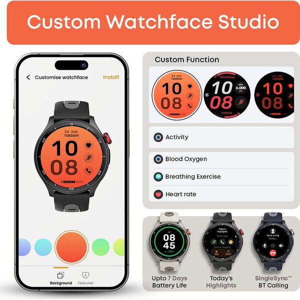 Titan Celestor GPS 3.6 CM AMOLED AOD Piezoelectric Crown Black Eclipse - Black