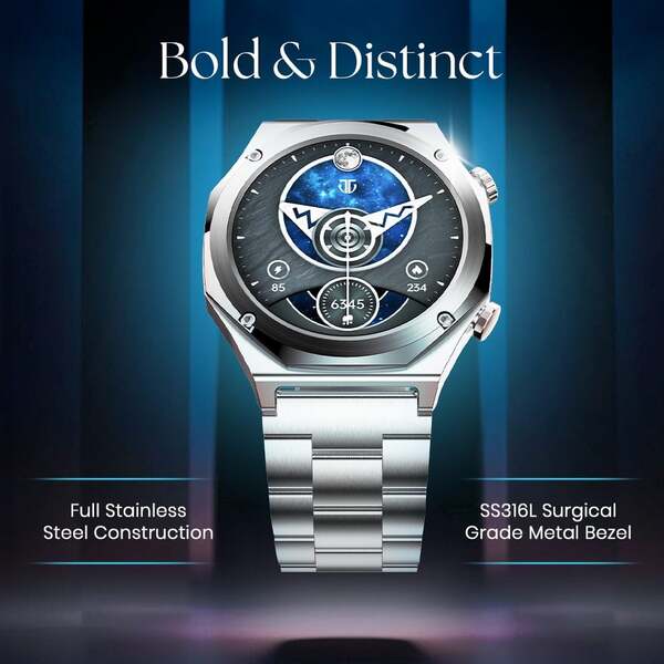 Titan Maestro Premium Metal Smartwatch All SS BT Calling Functional Crown - Rose