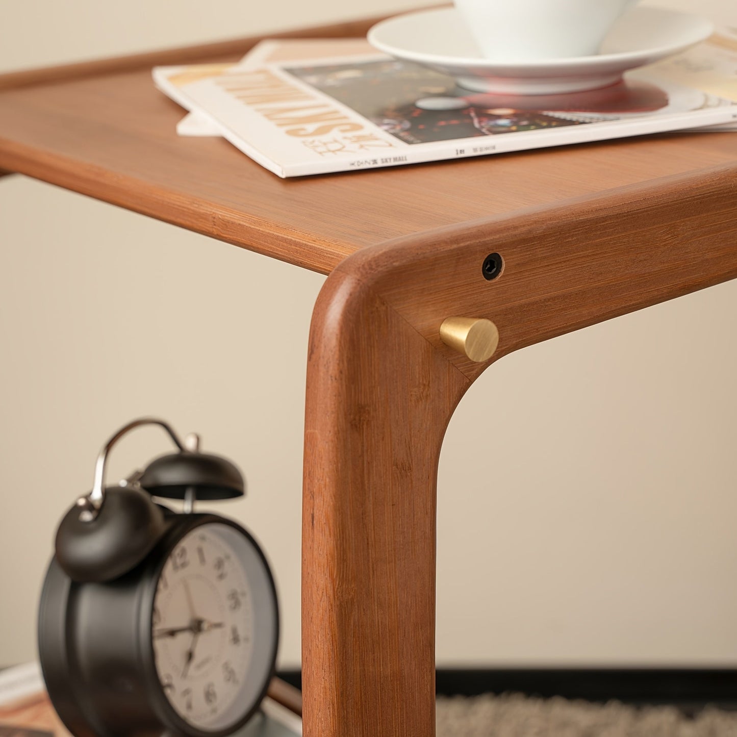 Versatile Bamboo Side Table with Wheels - C2NE