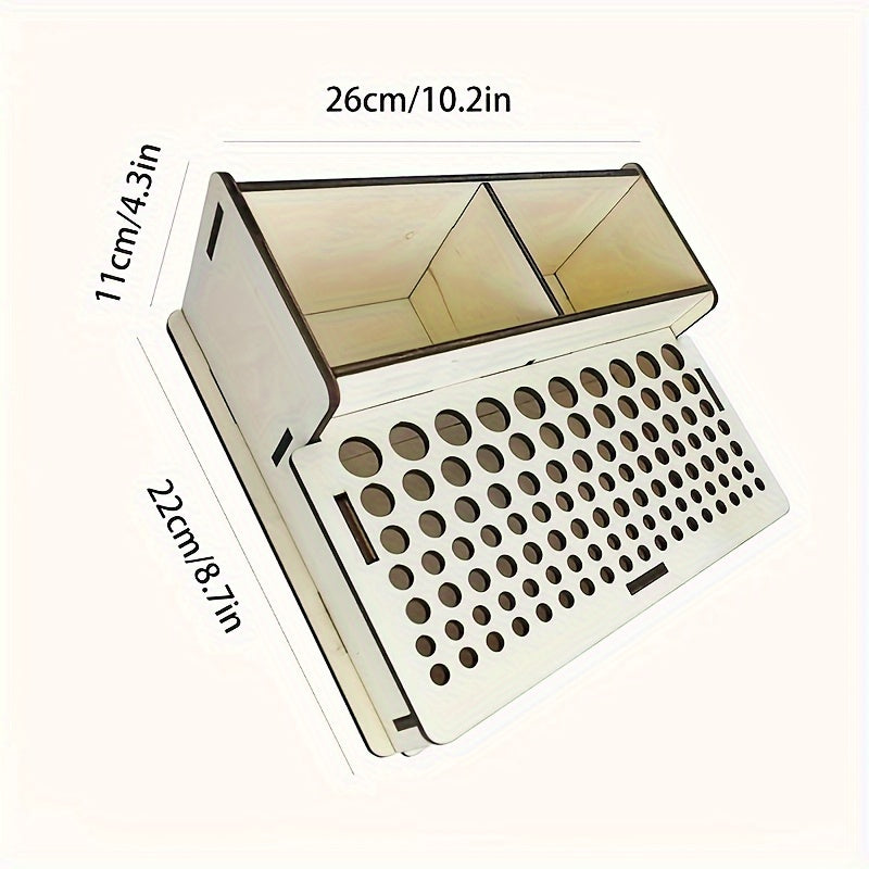 Beige Wooden Craft Organizer Box - SCI0
