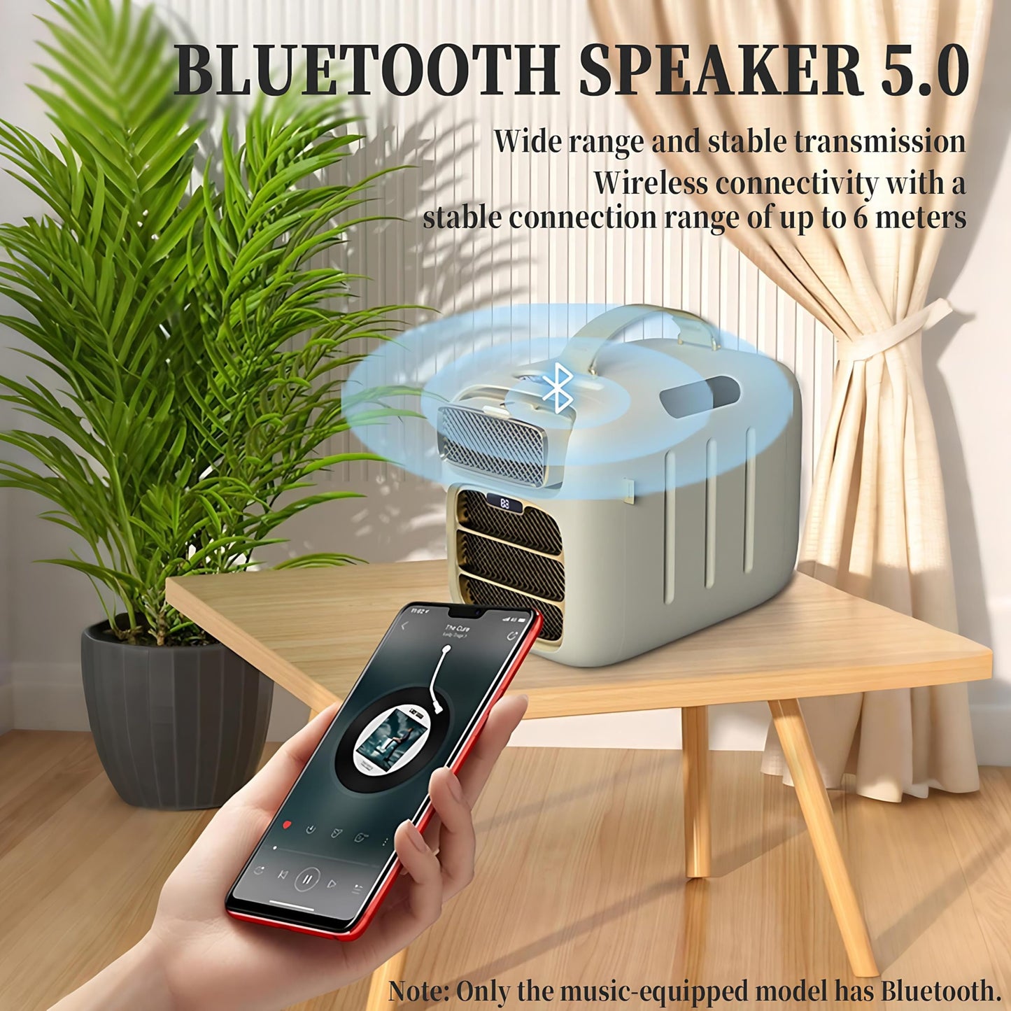 Portable camping AC unit, adjustable 16–32°C, 3 fan speeds, for tents, RVs & trucks