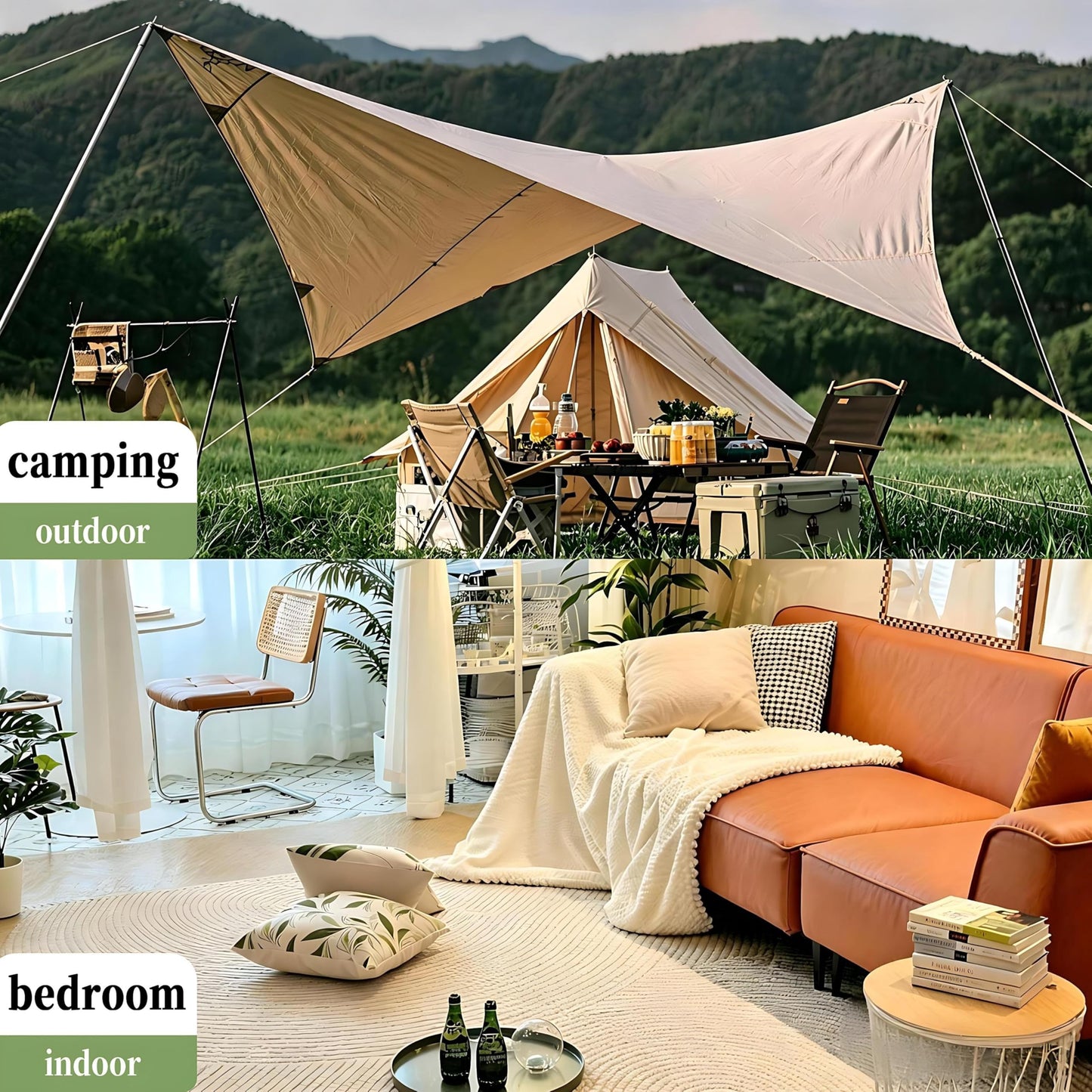 Portable camping AC unit, adjustable 16–32°C, 3 fan speeds, for tents, RVs & trucks