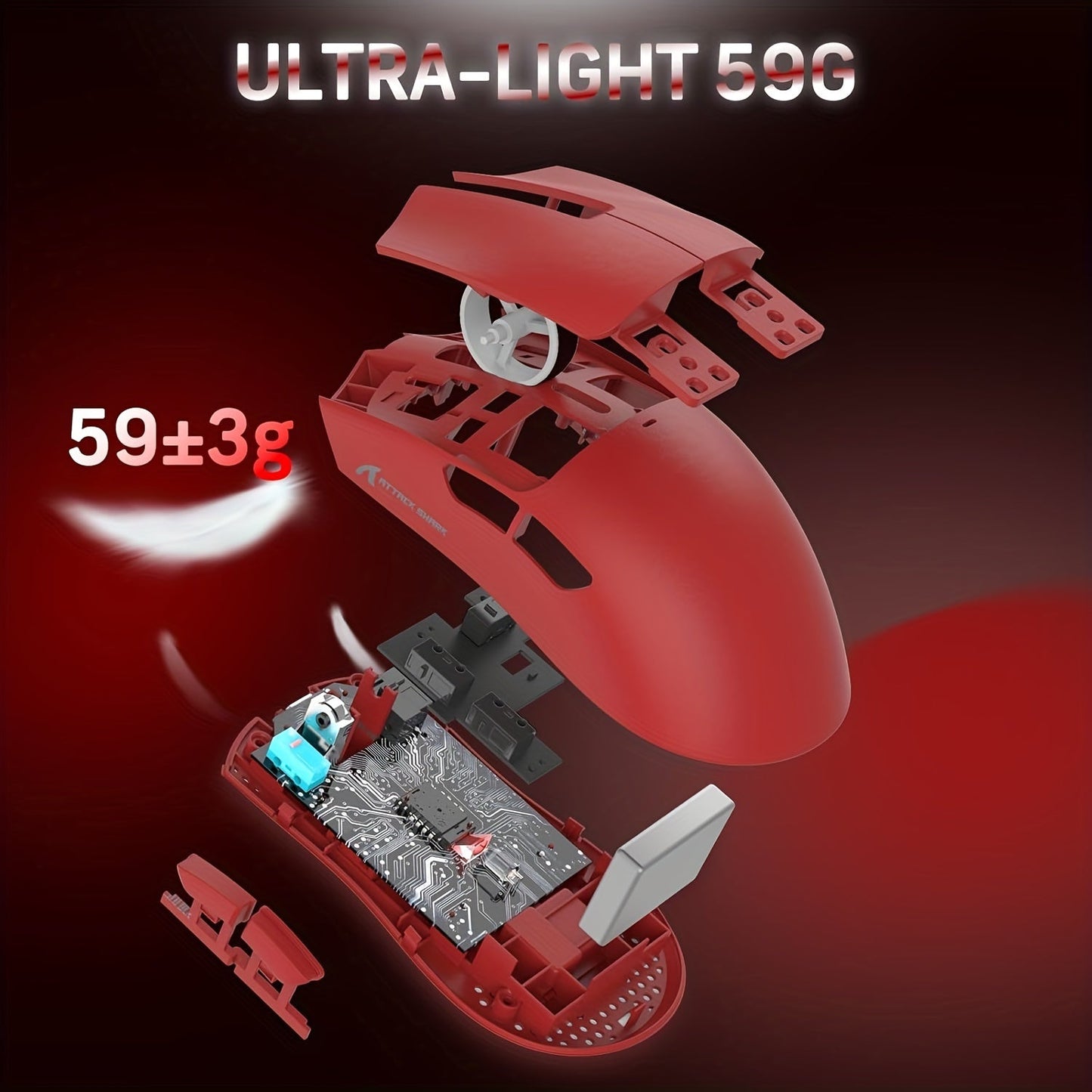 ATTACK SHARK X11 Ultra-Light Wireless Gaming Mouse with RGB Dock TJR4H9W