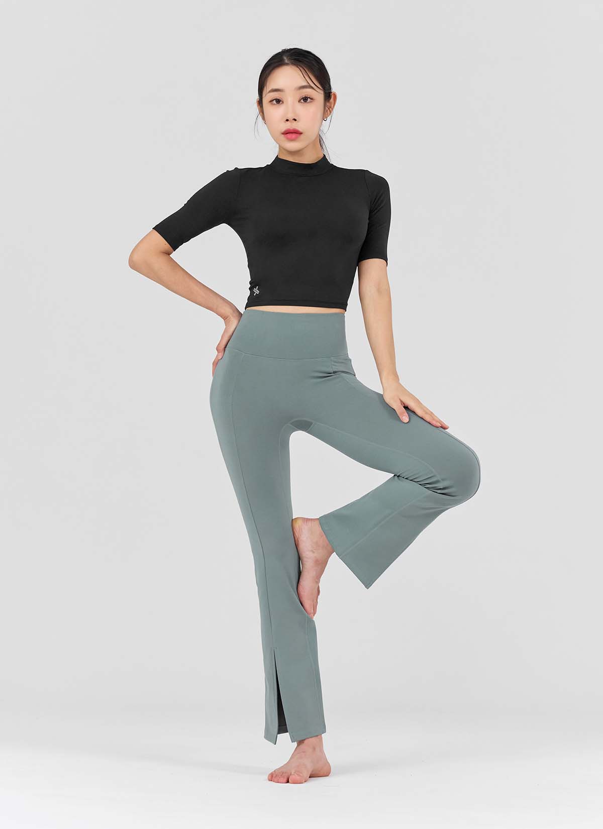 [Only New Member]XELLA Napping Boots Cut Slit Pants