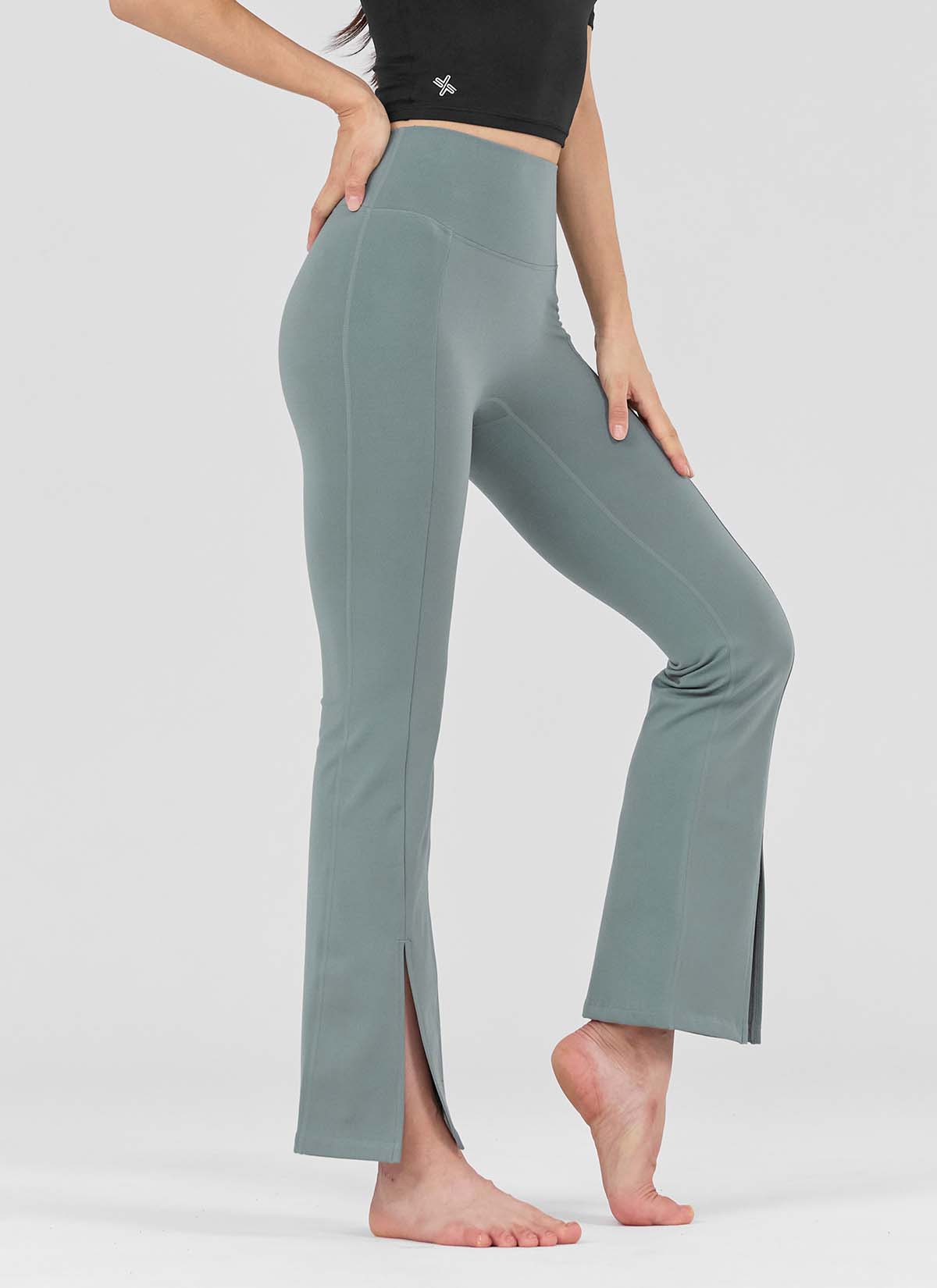 [Only New Member]XELLA Napping Boots Cut Slit Pants