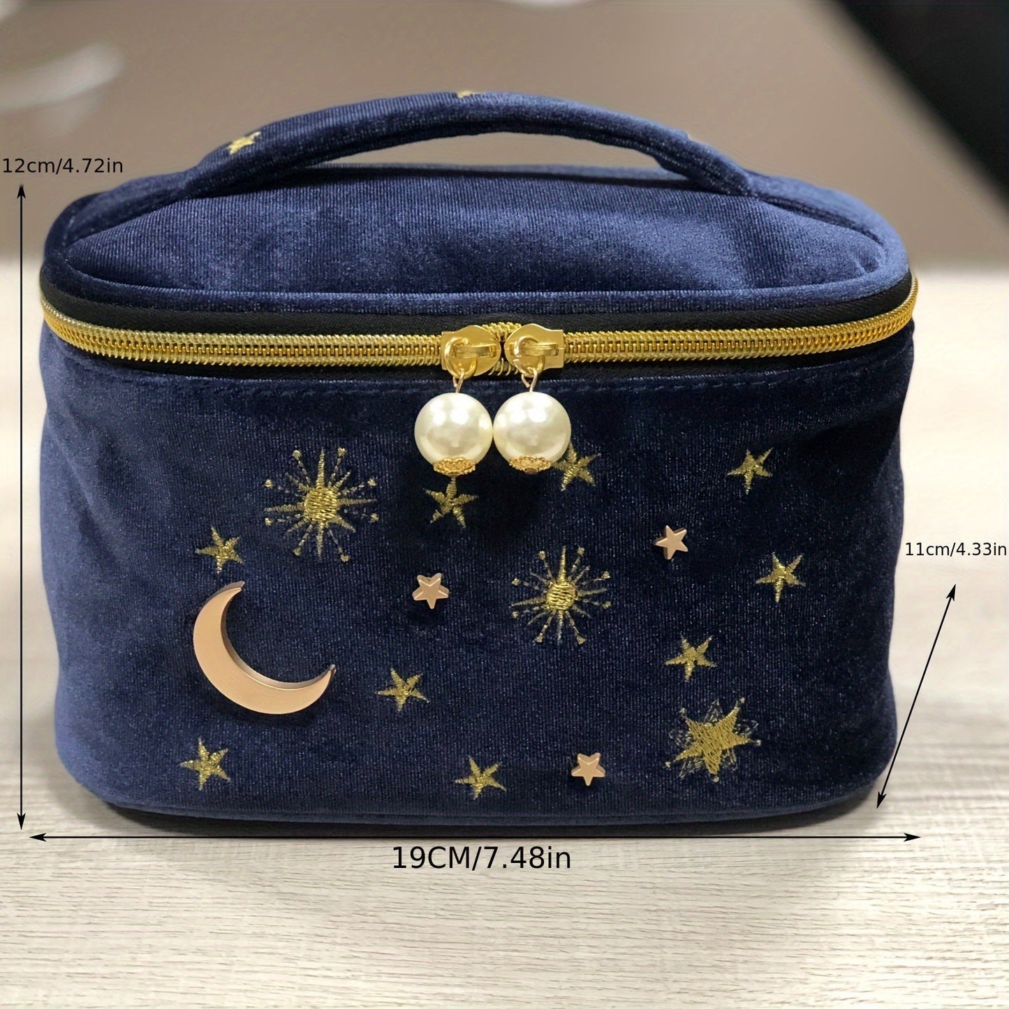 Large Capacity Cute Japanese Star and Moon Embroidery - S2NL