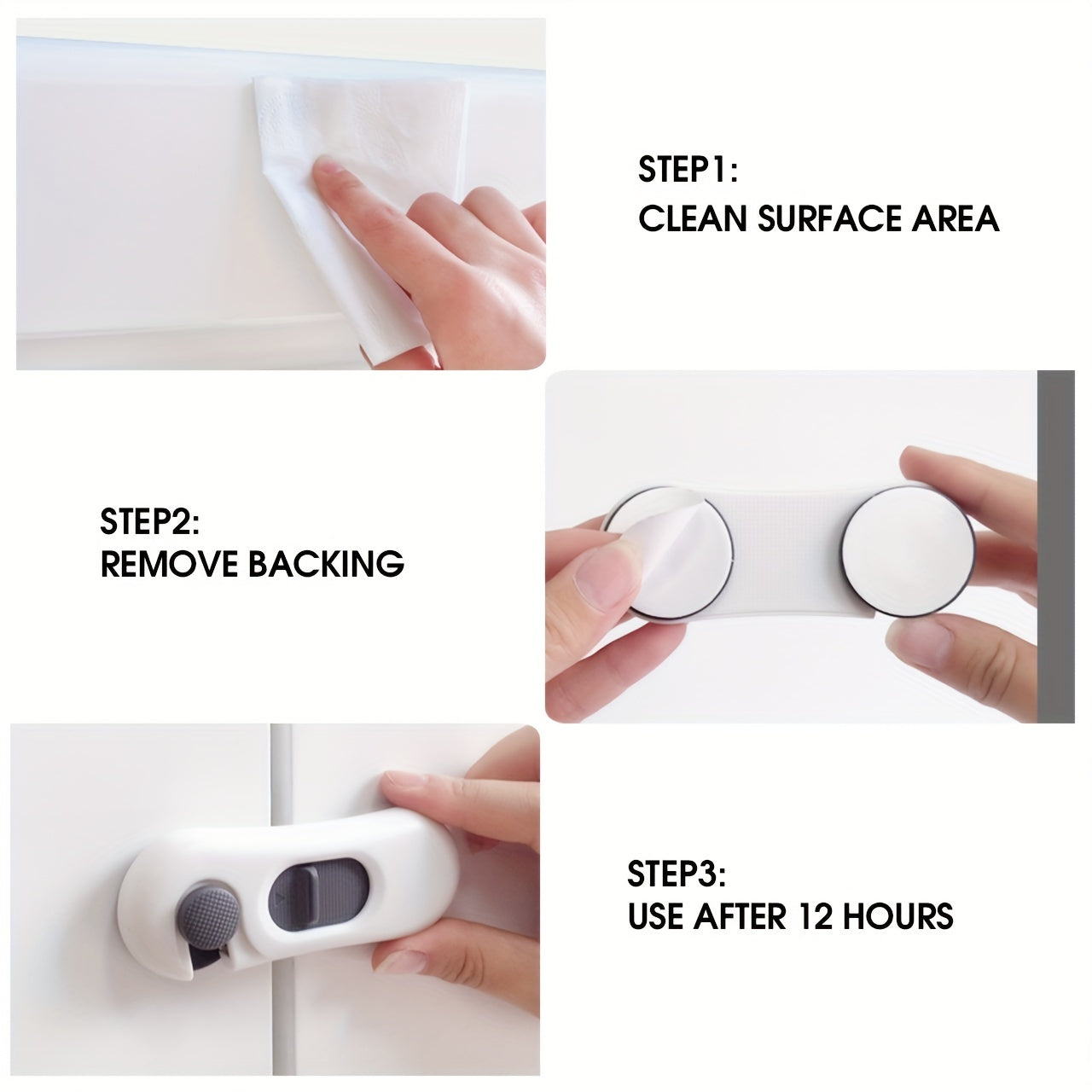 5pcs Safety Cabinet Locks, No-Drill Childproofing TJR2V7L