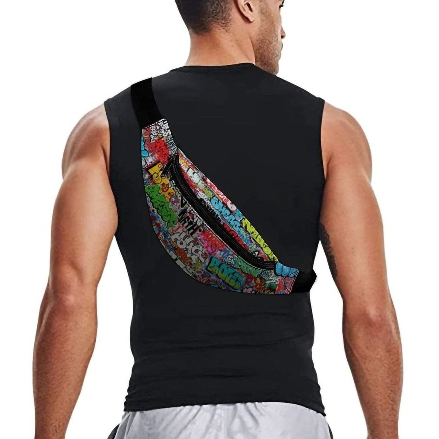 Graffiti Art Crossbody Fanny Pack | Maximalist Waterproof Sling Bag for Festivals, Raves & Travel