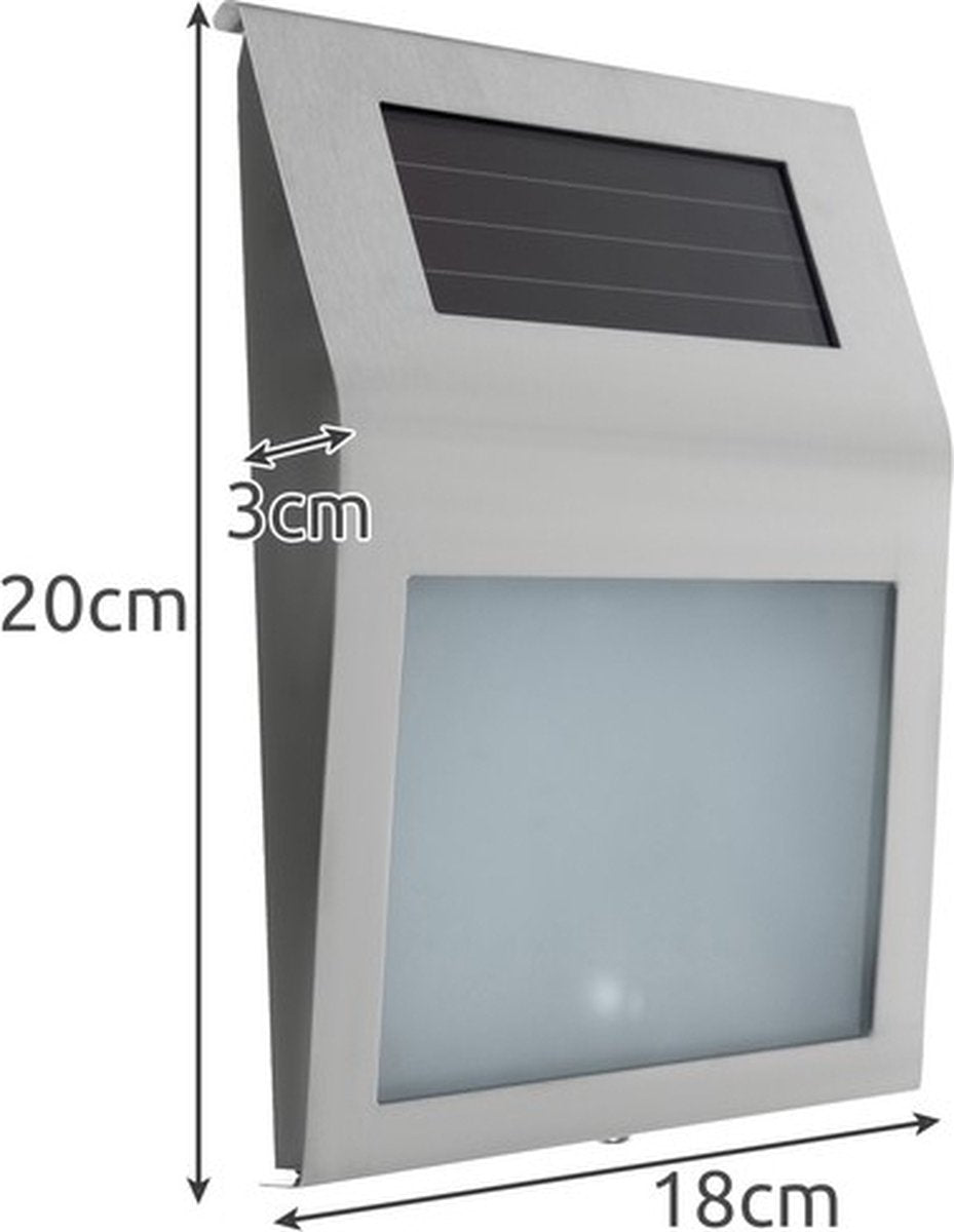Izoxis Zilver huisnummer met schemersensor en zonnepaneel