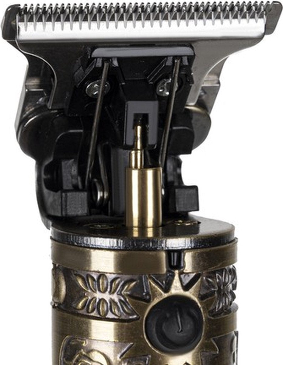 Soulima barber old school design haar en baard trimmer - Barber - Kapsalon - Vintage design - Goudkleurig