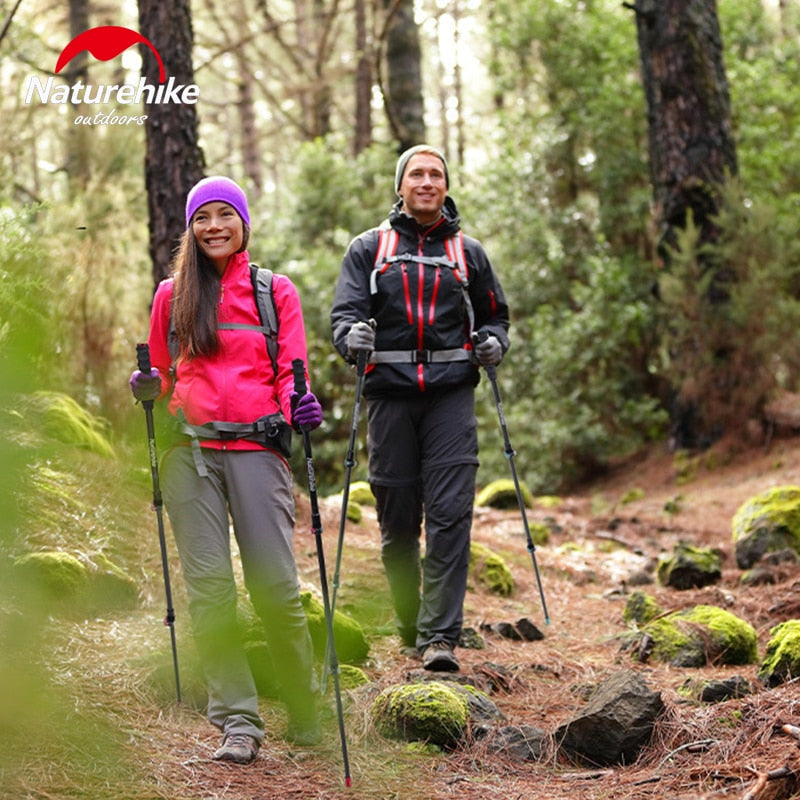 Naturehike ST10 Pure Carbon Fiber Trekking Pole Portable Ultralight 3-Section Telescopic External Lock Cane Rod Sticks Hiking Walking Mountaineering