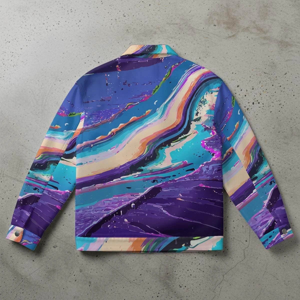 Psychedelic Splash Waterproof Urban Jacket - Vibrant All-Over Print Windbreaker for Street Style