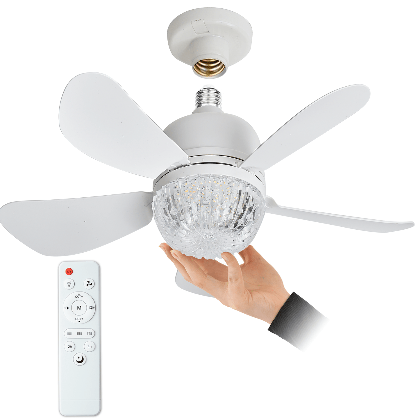 Elegant LED Ceiling Fan, Remote Control, Dimmable Light – TJR6T5X