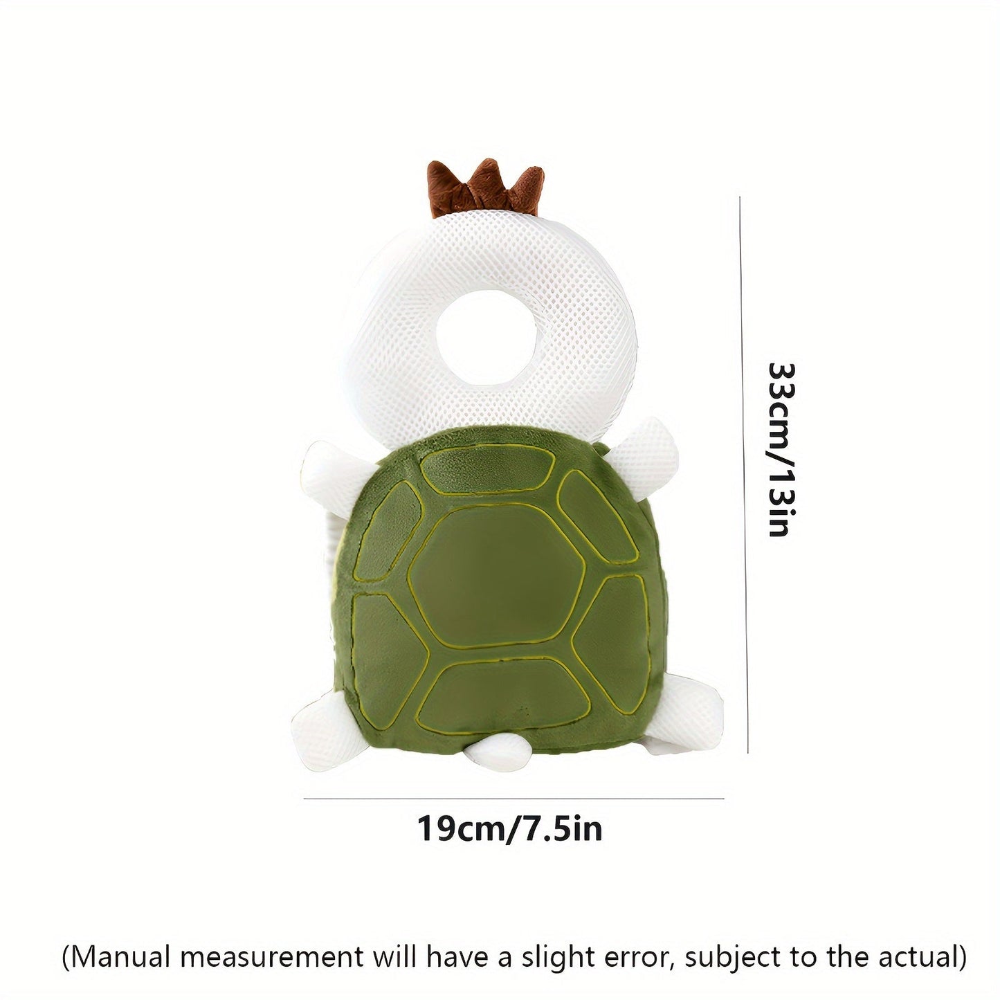 Green Turtle Anti-Collision Pillow for Toddlers, Cute Design TJR7X3H
