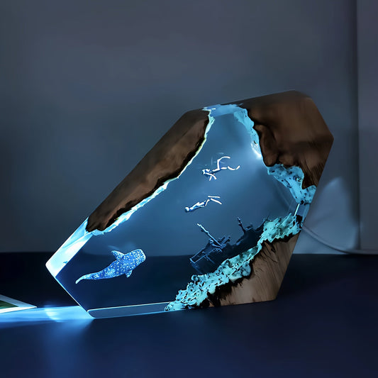 Resin Whale Night Light- HMT24RA