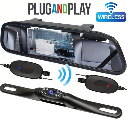 Bileeko Backup Rear View Camera with 10.92cm Mirror Monitor TJR9T6Y