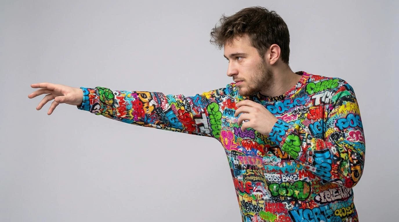 OG Graffiti Tag AOP Crewneck Sweatshirt for Hip-Hop Streetwear Collectors — Vibrant All-Over Print Cotton Unisex Statement Top