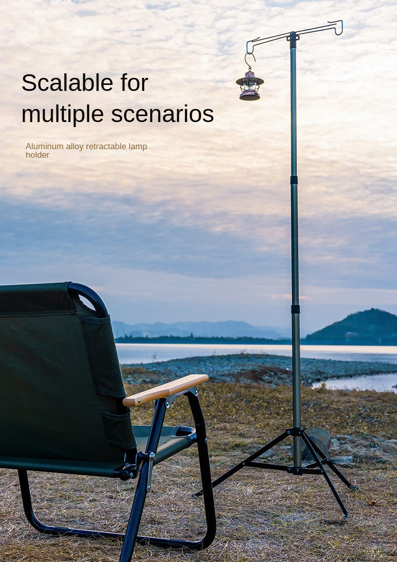 Mobi Garden Telescopic Light Stand Portable Retractable Lamp Holder Pole Tripod Stand 2.2m Stretchable Four Gear Telescopic Lantern Light Post Rack