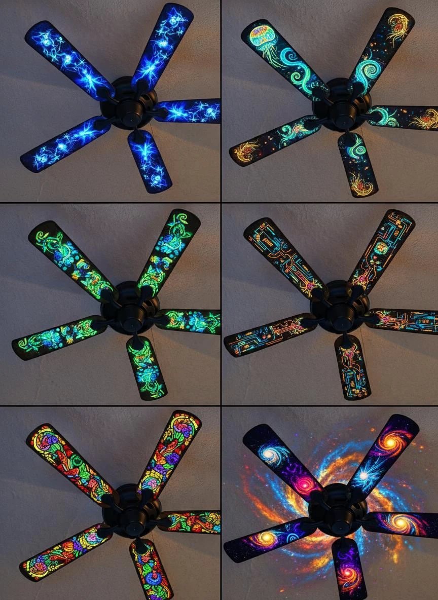 Kinetic Insect Ceiling Fan Decals | Cyberpunk Steampunk Art