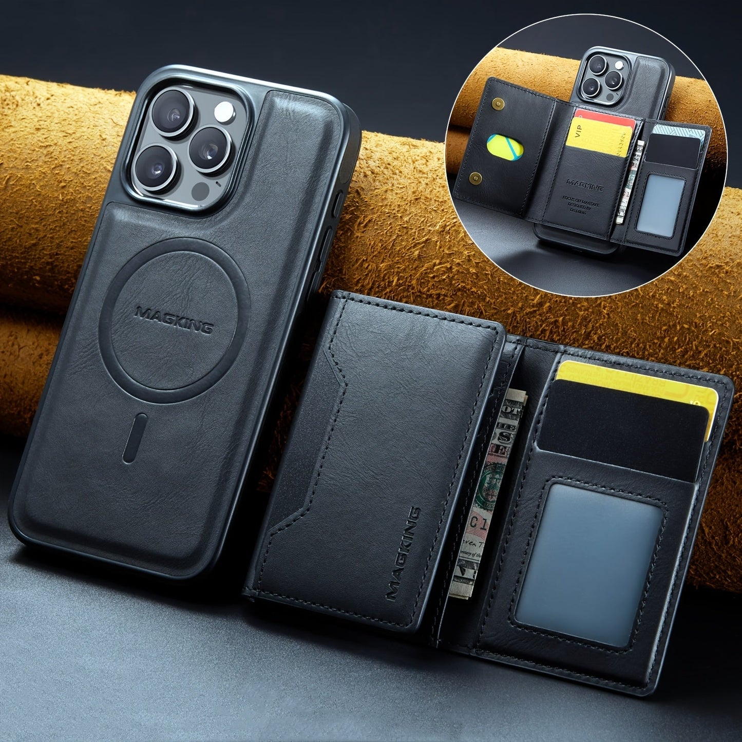 Magnetic Wallet Case for iPhone- HMT24TR