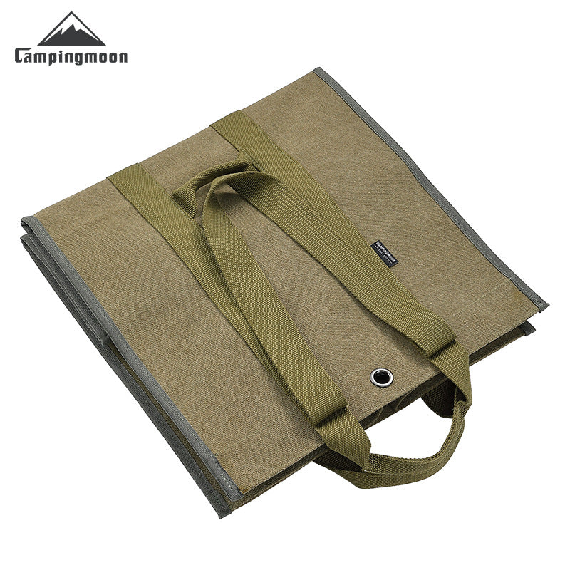 Campingmoon BC-400 Large Canvas Firewood Bag Portable Foldable Carrying Storage Bag Outdoor Camping Equipment Tools Utensils Fire Wood Bag Heavy Duty