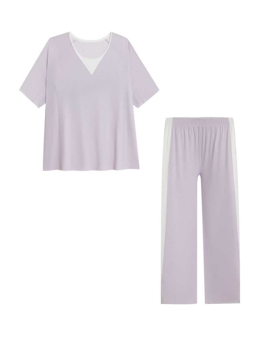 Aimer Short-sleeve Algae Sleepwear Set