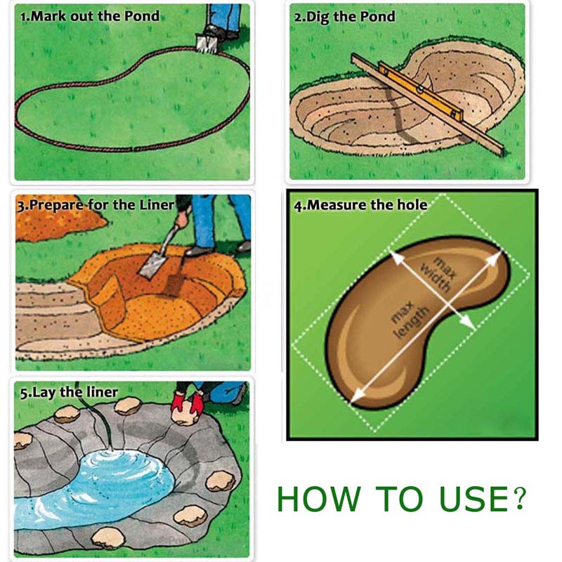 HDPE Flexible Water Garden Fish Pond Liner 20'*30'