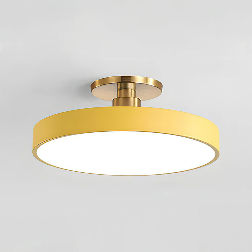 Modern Circular LED Flush Mount Ceiling Light With Iron Frame