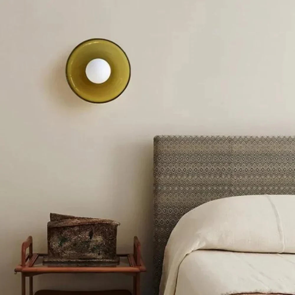 Scandinavian Glass Disc Ceiling Light With Flush Mount Design