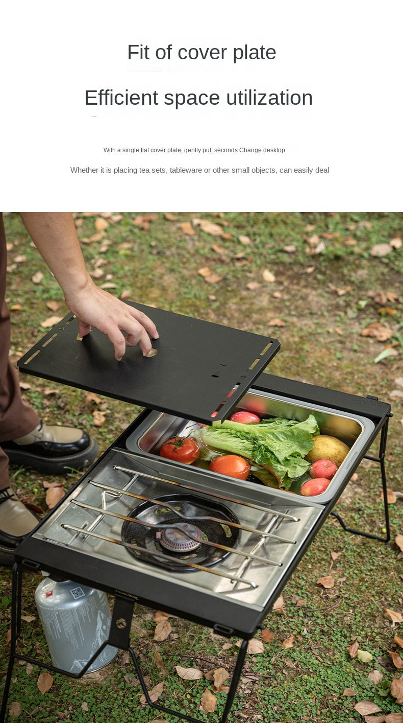 Campingmoon CK-26 IGT One Unit Sink Portable Lightweight Multi-Function Storage Basin Stainless Steel Outdoor Kitchen Sink Add-on Accessories