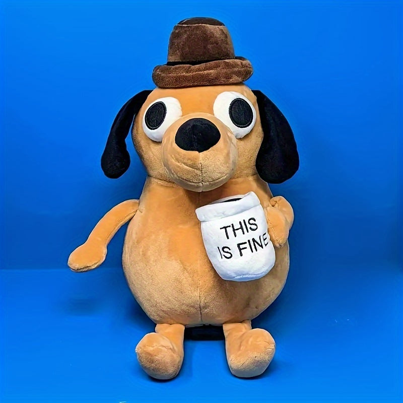Angry Coffee Dog Plush Toy with Cup - S2SN