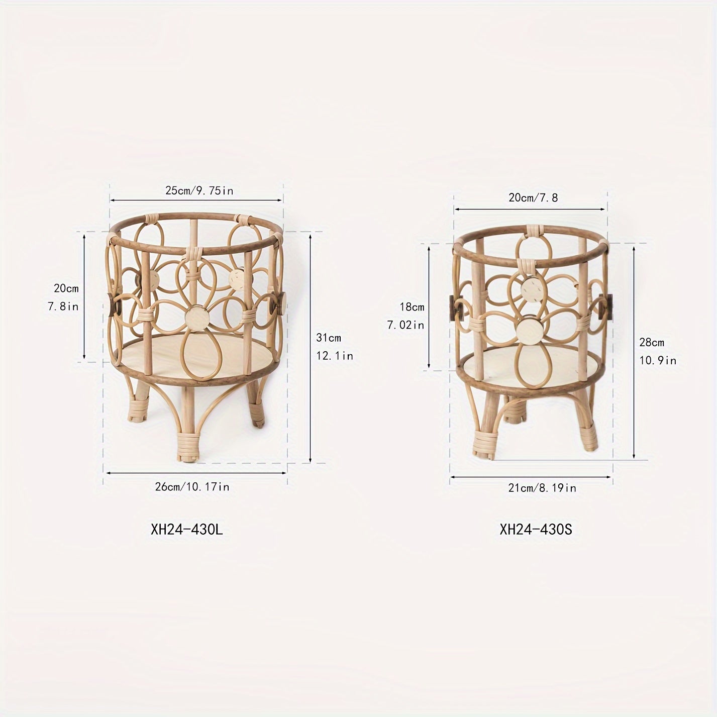 Modern Handcrafted Woven Rattan Planter Stand - CI2K