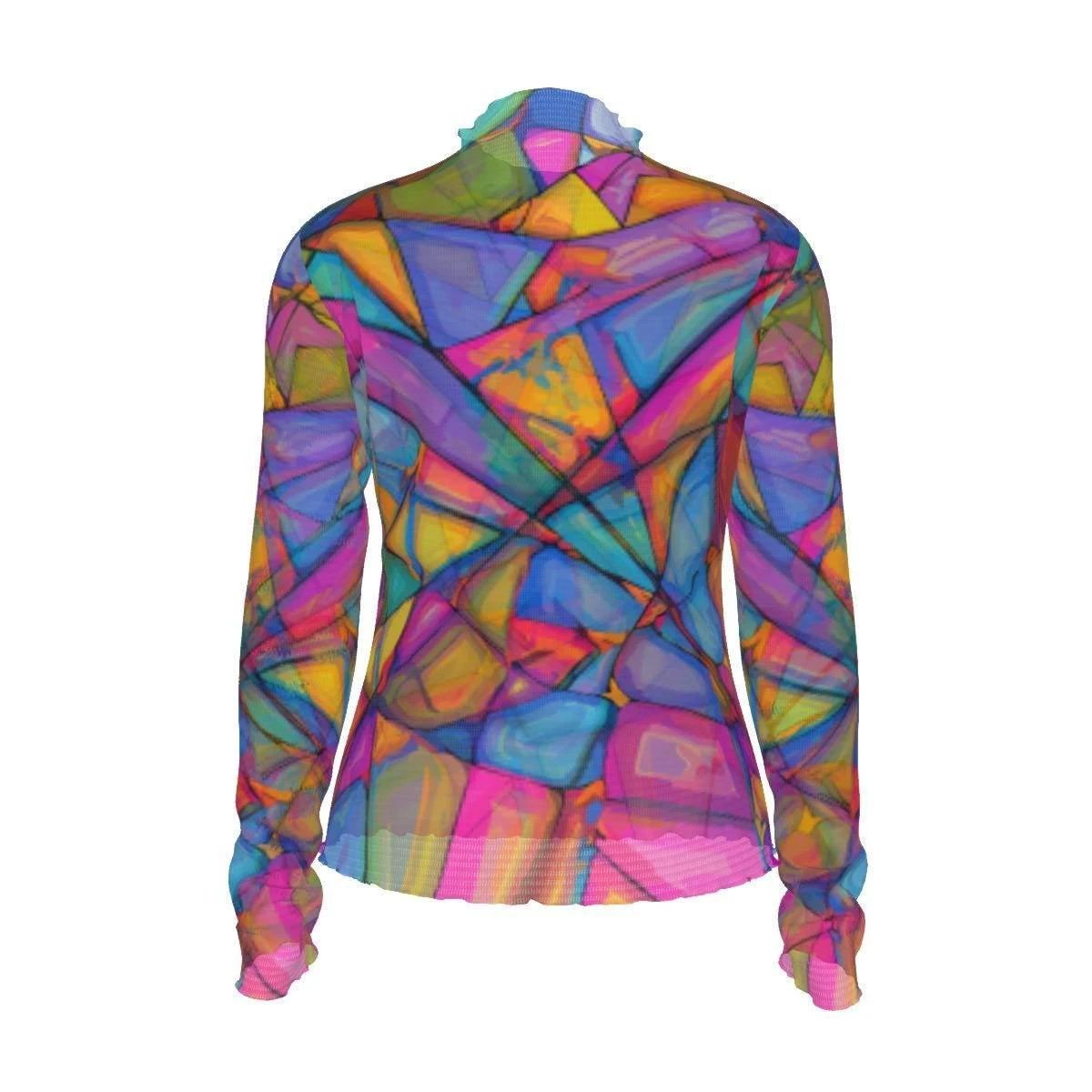 Magnetic Maiden AOP Mesh Top | Ethereal Long Sleeve Women's