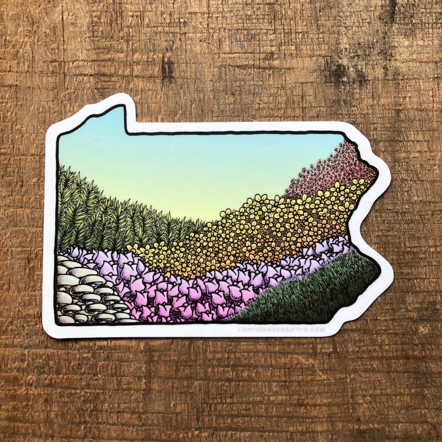Lightning Bug Gift Co. - Pennsylvania Flowers Vinyl Sticker