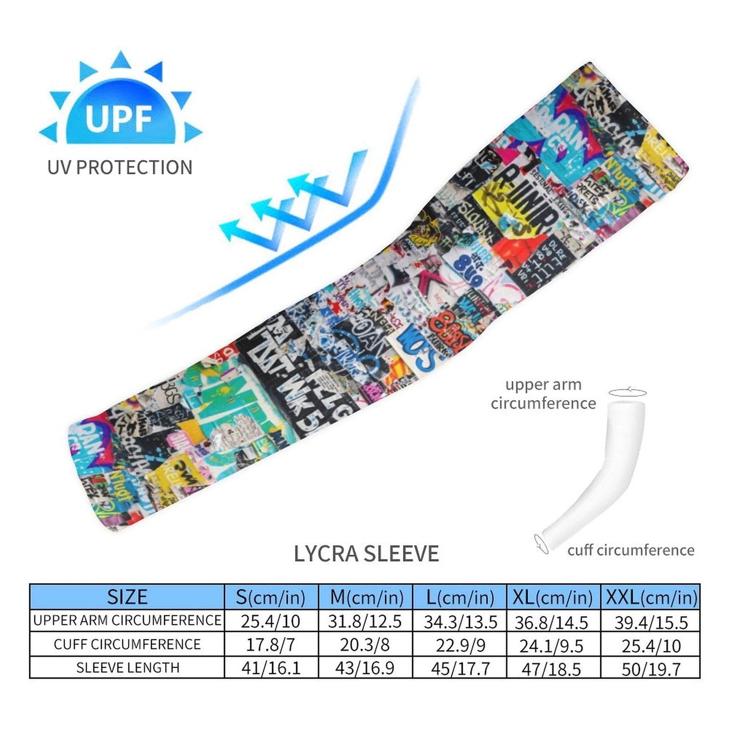 Cooling UV-Proof AOP Arm Sleeves for Active Maximalists — Lycra Sun Protection Pair, Moisture-Wicking Quick-Dry