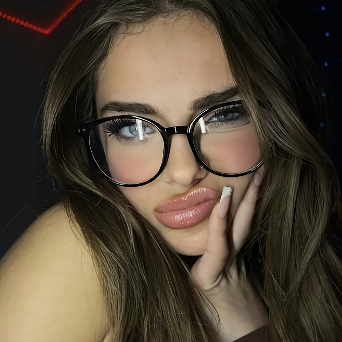 Chic Oversized Round Frame Glasses  Retro  Durable-CH72