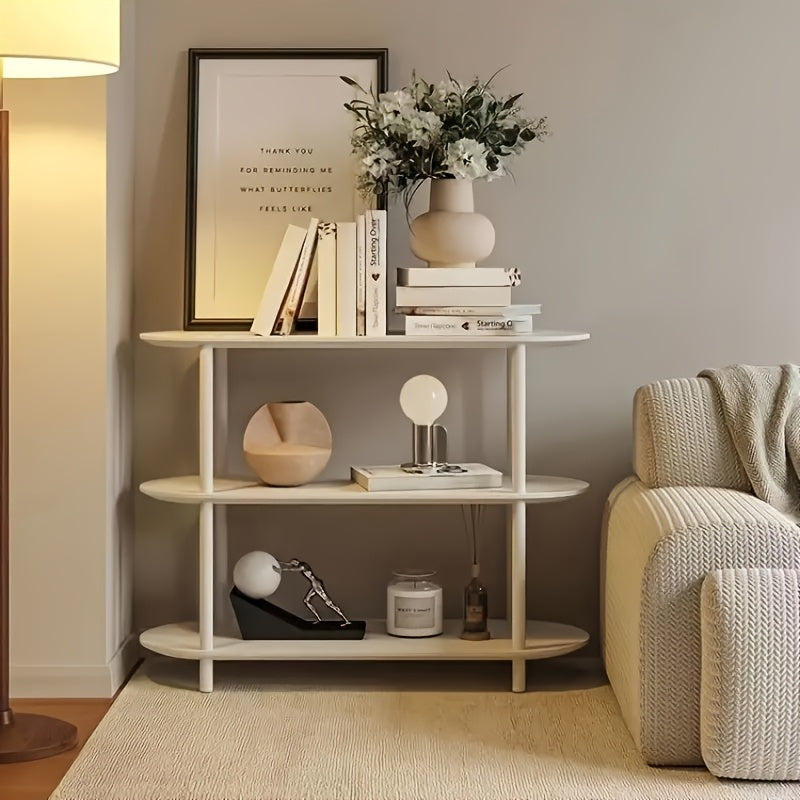 Modern White Wooden Tiered Shelf - HVH0