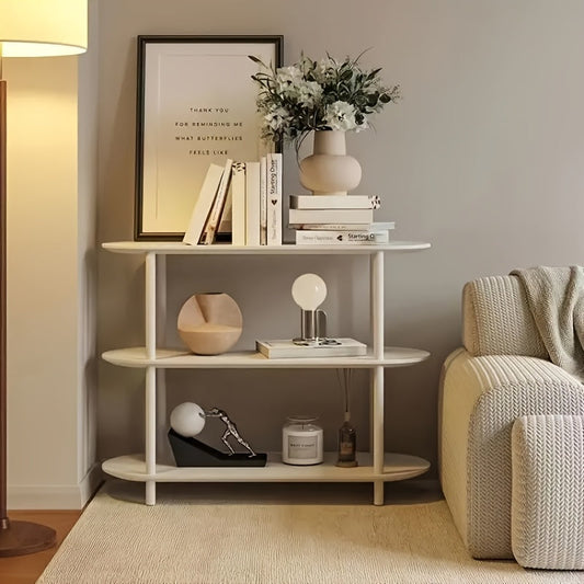 Modern White Wooden Tiered Shelf - HVH0