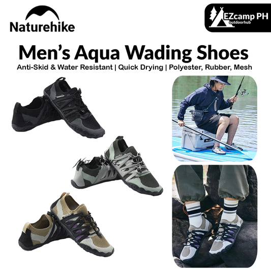 Naturehike Men's Aqua Wading Shoes Barefoot Sneakers Sport Upstream Non-slip Breathable Footwear for Sea Beach Diving Fishing Quick Dry Water Shoes